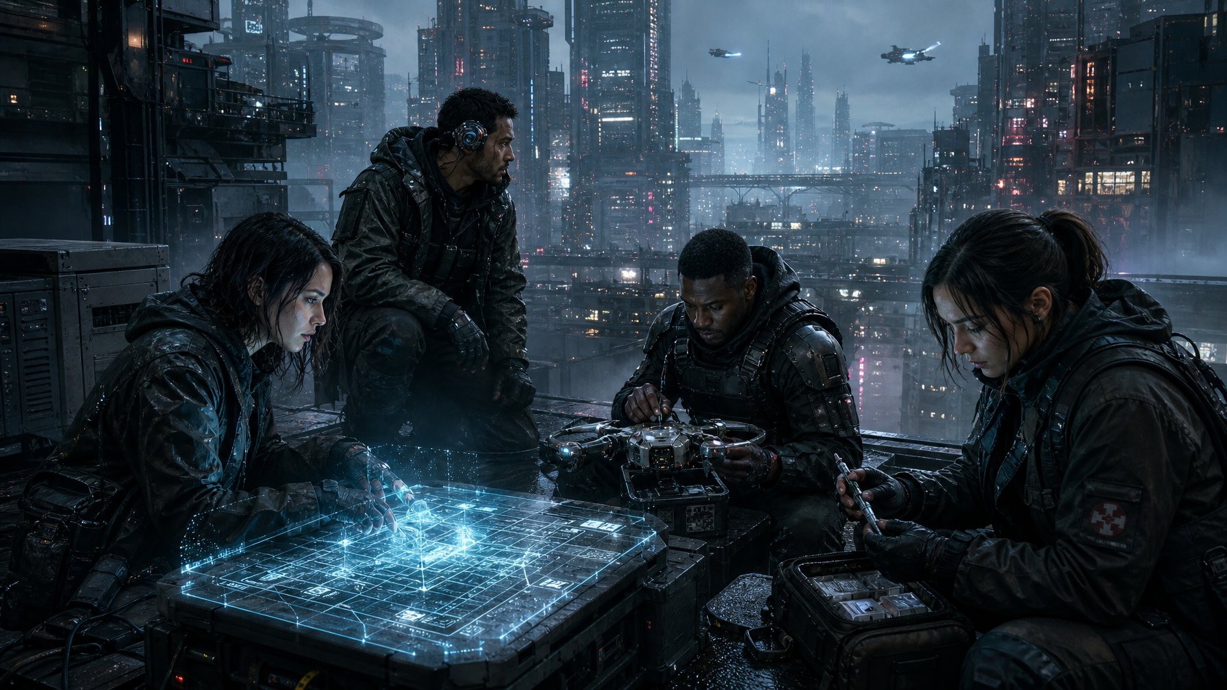 Cooperative Cyberpunk Sci-Fi Tactical RPG Set in a Dystopian Megacity: Strategi Tim Di Tengah Kekacauan Neon